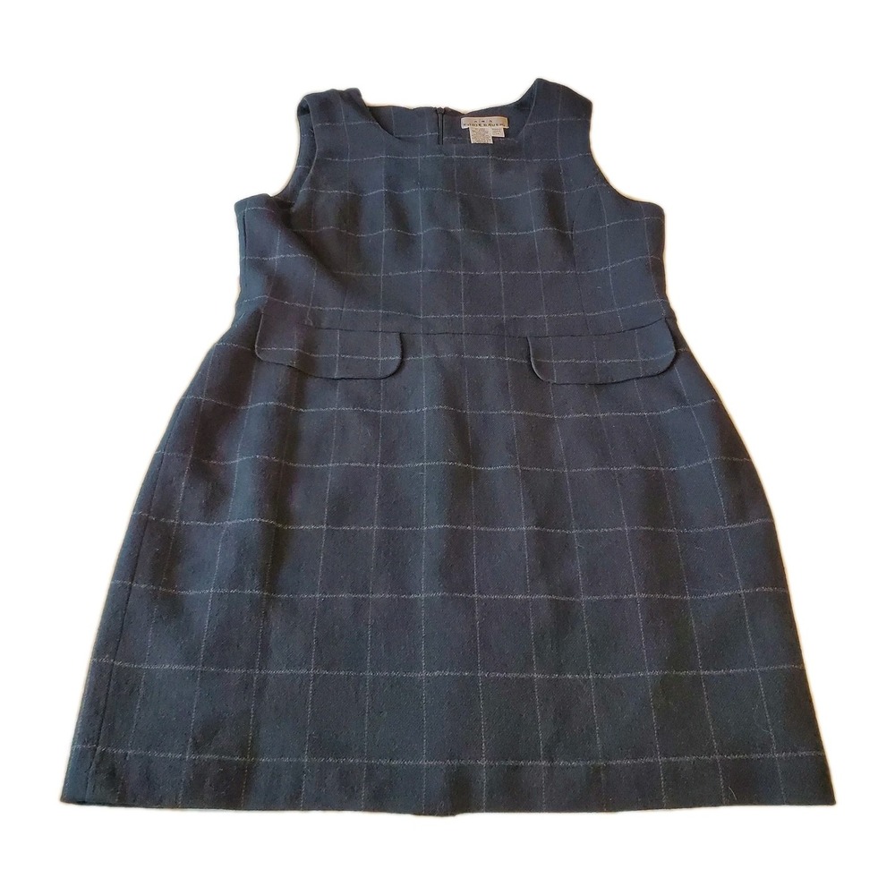 aka‎ eddie bauer womens 92% Wool Pencil Dress Brown Plaid Lined Vtg